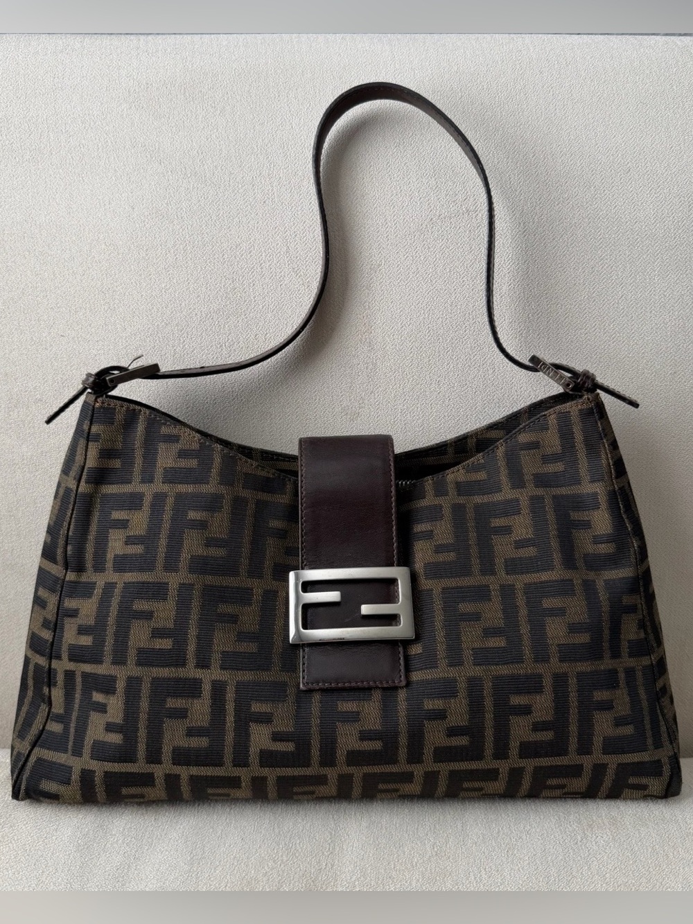 Fendi Brown Zucca Leather Shoulder Bag